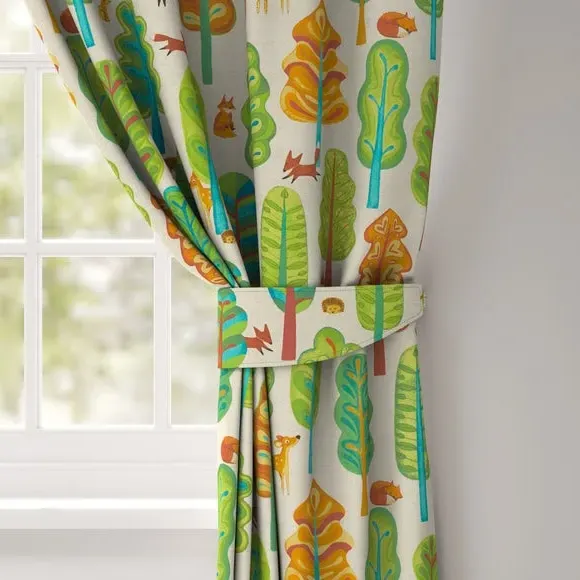 Curtain Tieback with Forest Design - Multi image