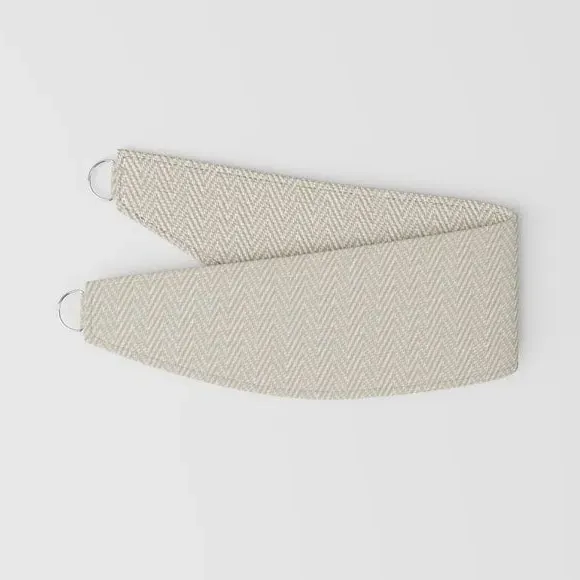 Curtain Tieback with Geometric Design - Almond