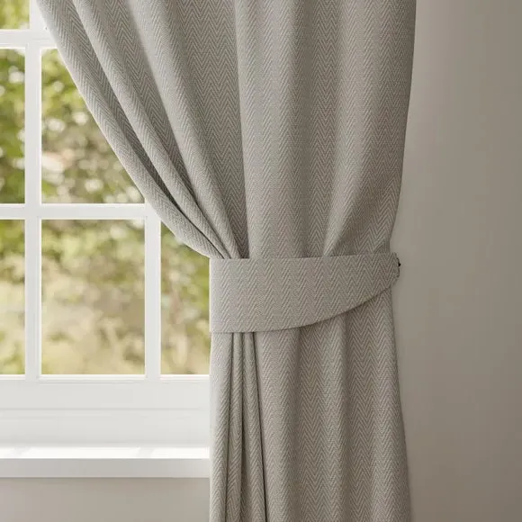 Curtain Tieback with Geometric Design - Glacier