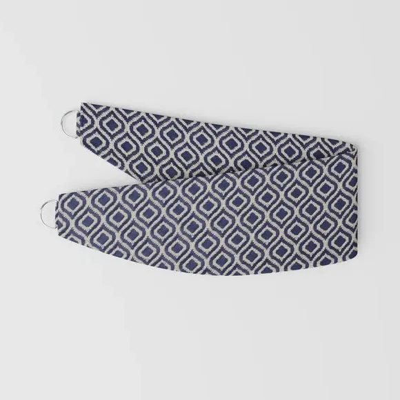 Curtain Tieback with Geometric Design - Ink