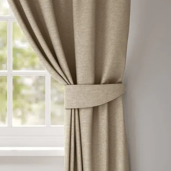 Curtain Tieback with Geometric Design - Sand
