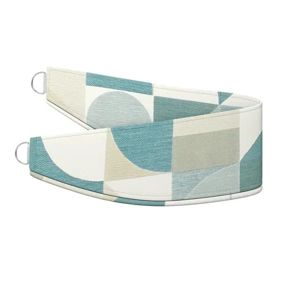 Curtain Tieback with Geometric Design - Seafoam