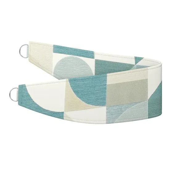 Curtain Tieback with Geometric Design - Seafoam