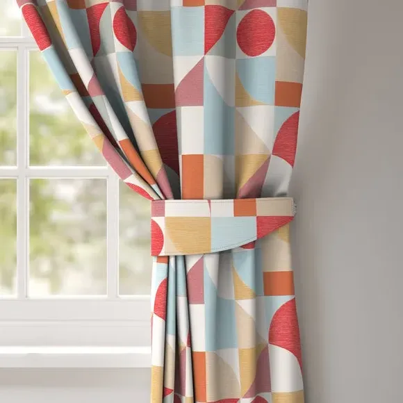 Curtain Tieback with Geometric Design - Tutti Frutti