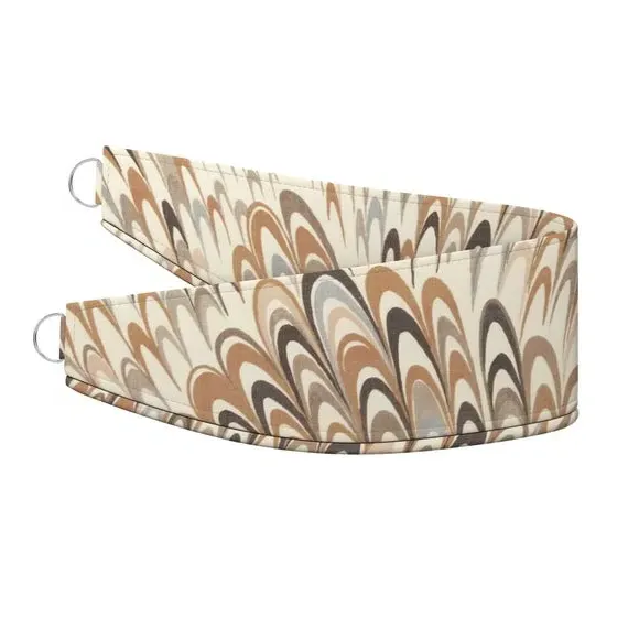 Curtain Tieback with Geometric Pattern - Opal, Cotton