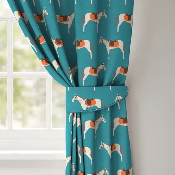 Curtain Tieback with Horse Design - Jade
