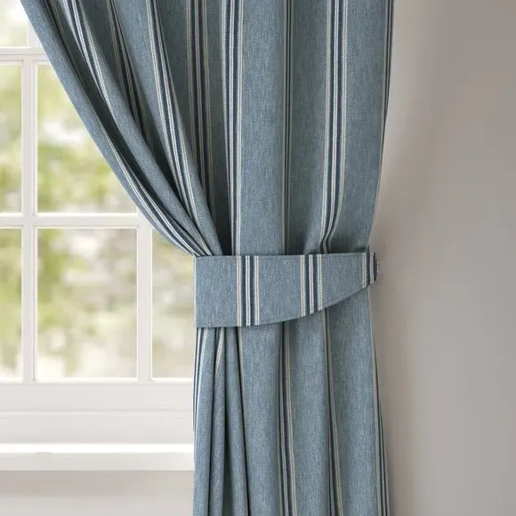 Curtain Tieback with Jacquard Design - Denim image