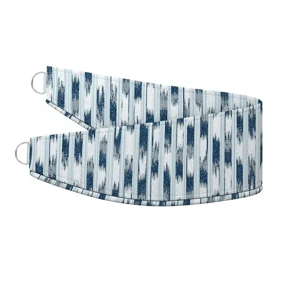 Curtain Tieback with Jacquard Design - Indigo