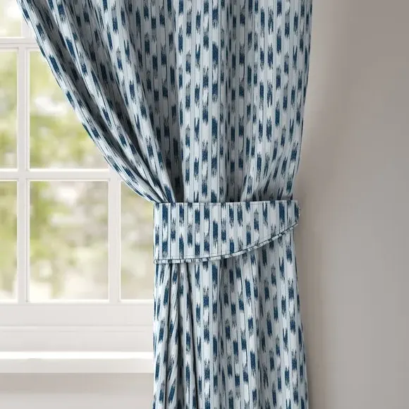Curtain Tieback with Jacquard Design - Indigo