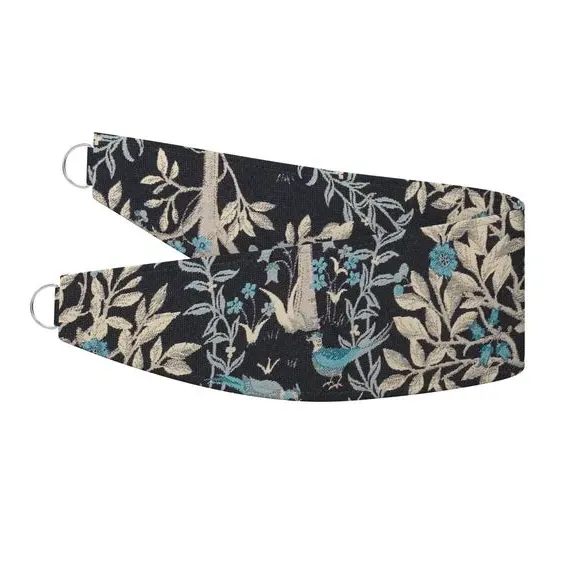 Curtain Tieback with Jacquard Design - Ink