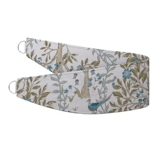 Curtain Tieback with Jacquard Design - Kingfisher