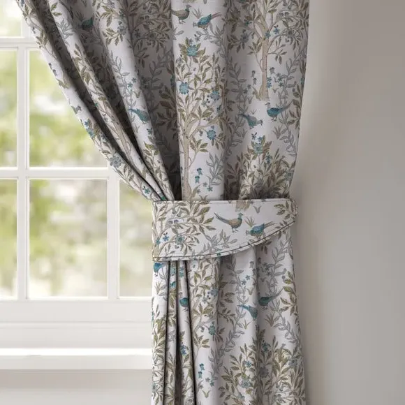 Curtain Tieback with Jacquard Design - Kingfisher