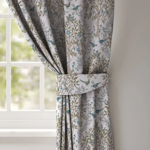 Curtain Tieback with Jacquard Design - Kingfisher