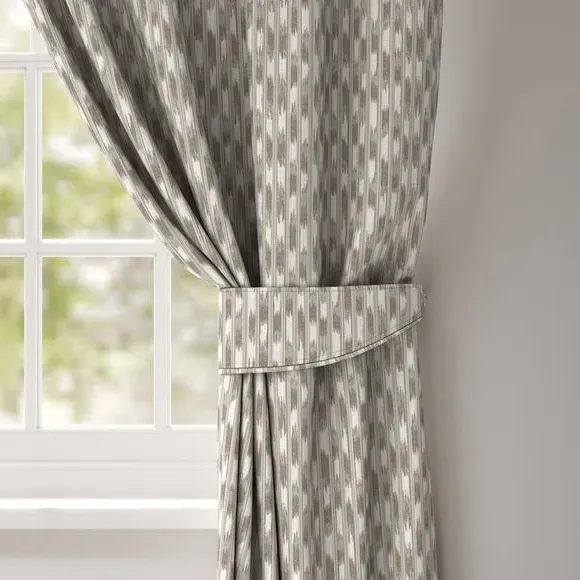 Curtain Tieback with Jacquard Design - Slate