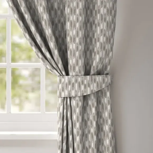 Curtain Tieback with Jacquard Design - Slate