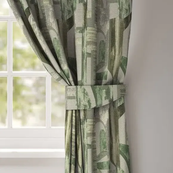 Curtain Tieback with Jacquard Print - Green image