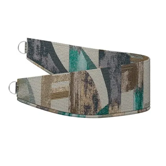Curtain Tieback with Jacquard Print - Teal