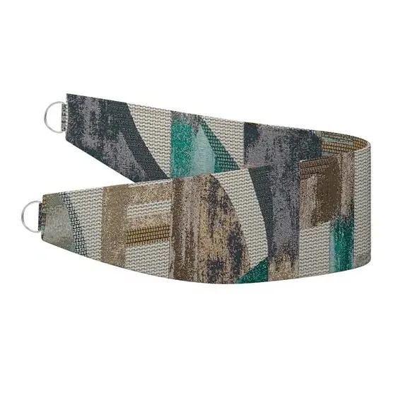 Curtain Tieback with Jacquard Print - Teal