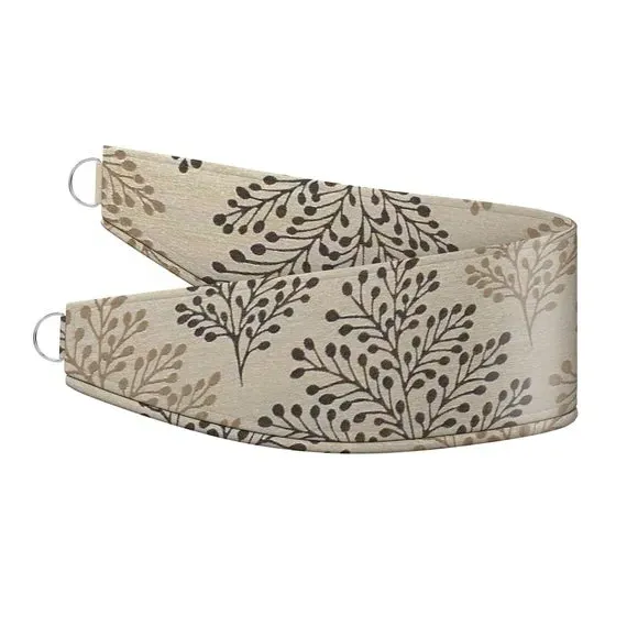 Curtain Tieback with Leaf Design - Charcoal