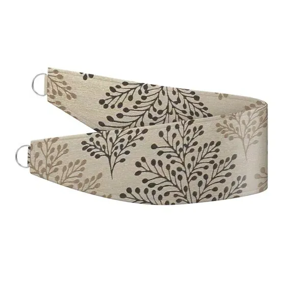 Curtain Tieback with Leaf Design - Charcoal