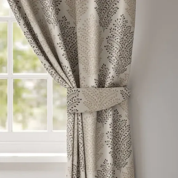 Curtain Tieback with Leaf Design - Charcoal image