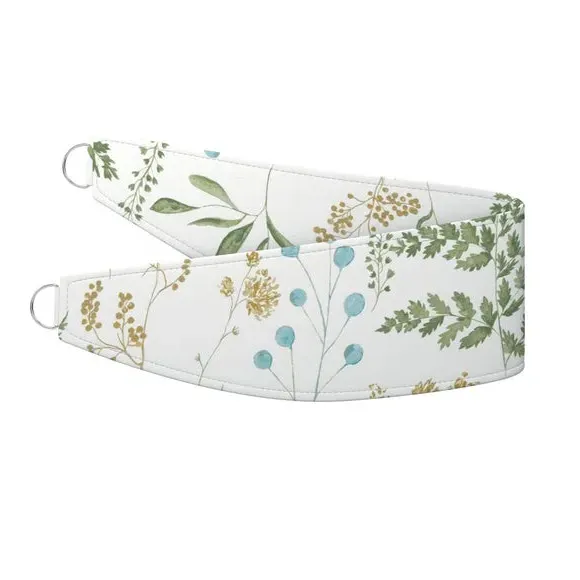Curtain Tieback with Leaf Design - Duckegg, Cotton