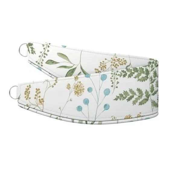 Curtain Tieback with Leaf Design - Duckegg, Cotton