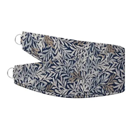 Curtain Tieback with Leaf Design - Indigo