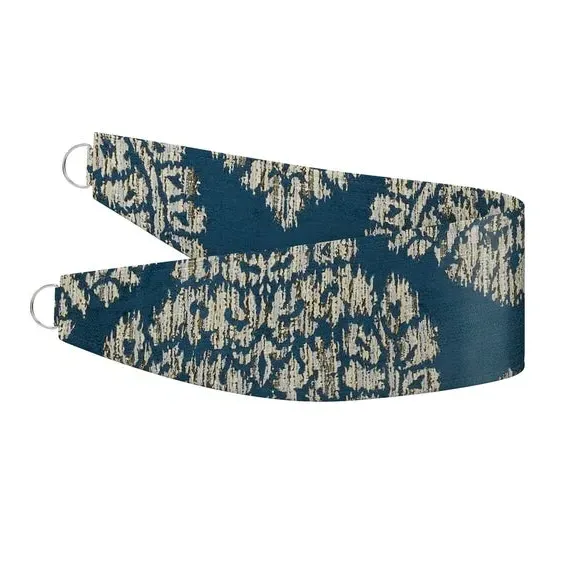 Curtain Tieback with Leaf Design - Indigo