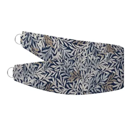 Curtain Tieback with Leaf Design - Indigo