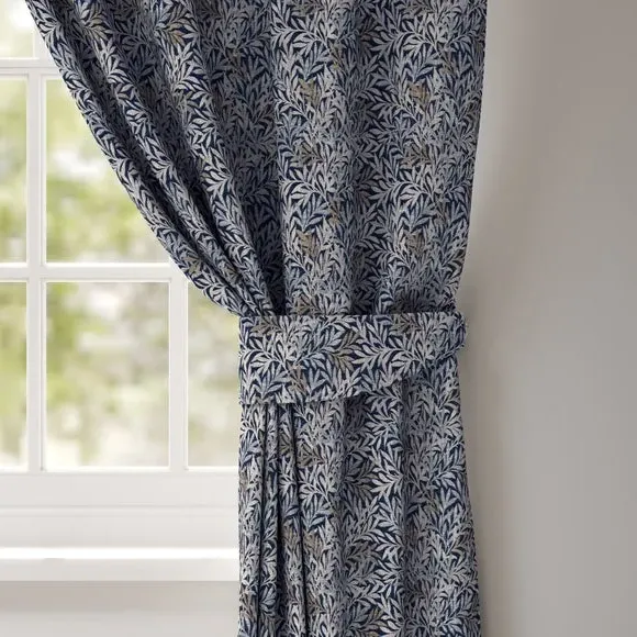 Curtain Tieback with Leaf Design - Indigo