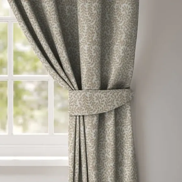 Curtain Tieback with Leaf Design - Linen image