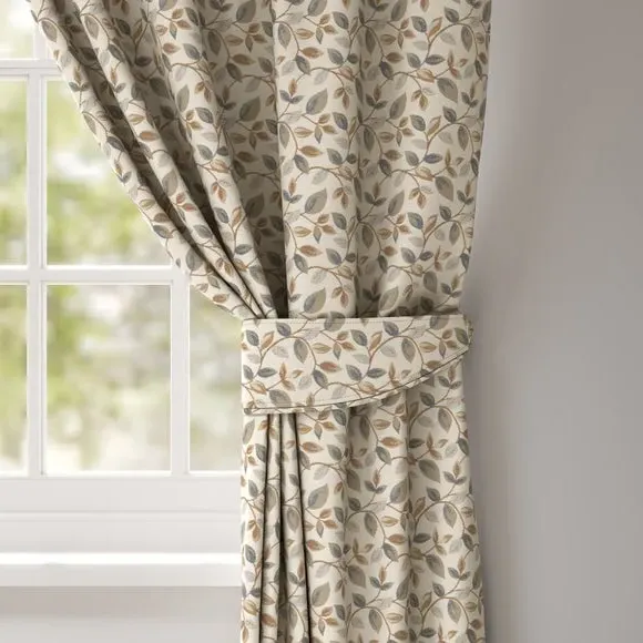 Curtain Tieback with Leaf Design - Navy