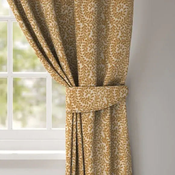 Curtain Tieback with Leaf Design - Ochre