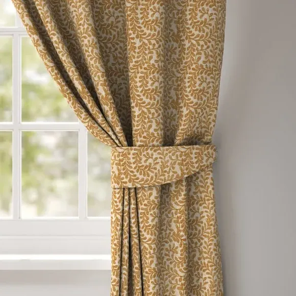Curtain Tieback with Leaf Design - Ochre