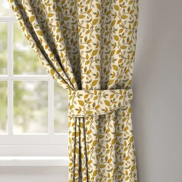 Curtain Tieback with Leaf Design - Ochre