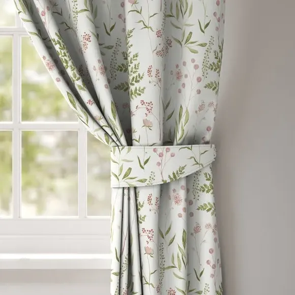 Curtain Tieback with Leaf Design - Peony, Cotton