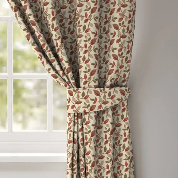 Curtain Tieback with Leaf Design - Red