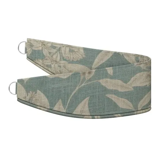 Curtain Tieback with Leaf Design - Seafoam