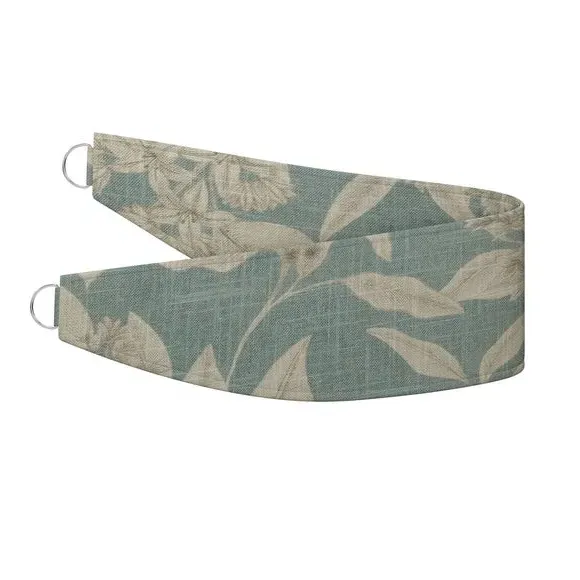 Curtain Tieback with Leaf Design - Seafoam