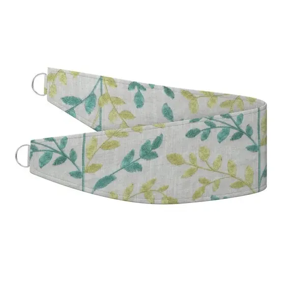 Curtain Tieback with Leaf Design - Sky, Cotton