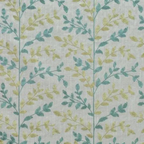 Curtain Tieback with Leaf Design - Sky, Cotton