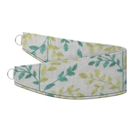 Curtain Tieback with Leaf Design - Sky, Cotton