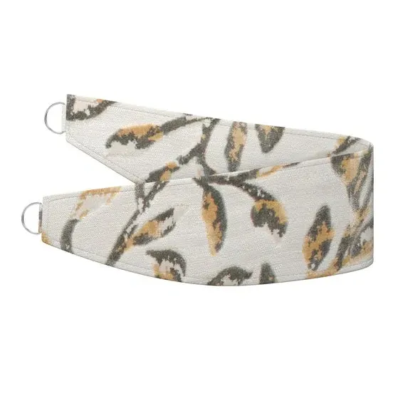 Curtain Tieback with Leaf Design - Stone, Velvet