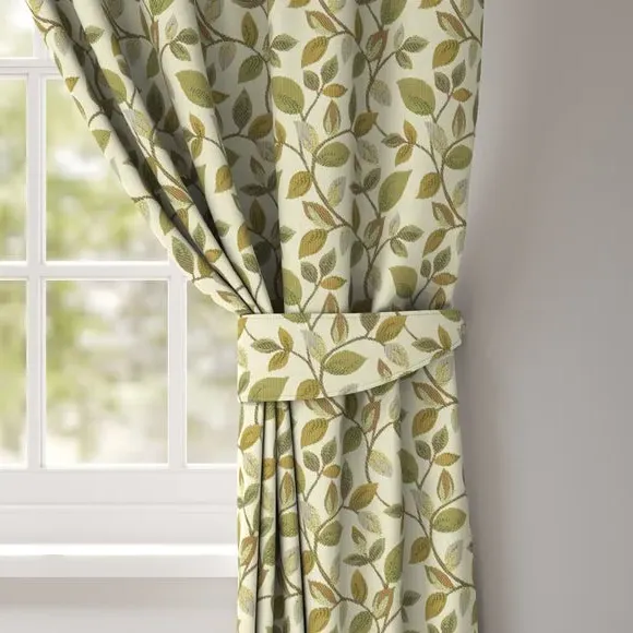 Curtain Tieback with Leaf Design - Verdigris