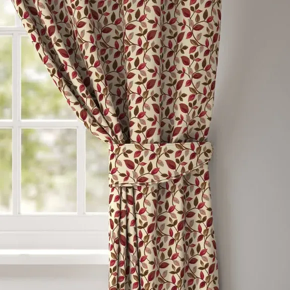 Curtain Tieback with Leaf Design - Wine