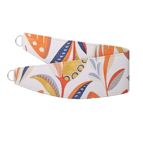Curtain Tieback with Leaf Pattern - Orange