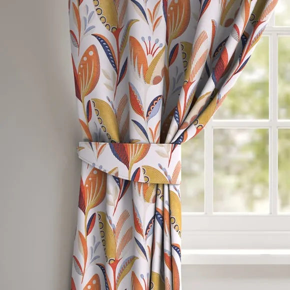 Curtain Tieback with Leaf Pattern - Orange
