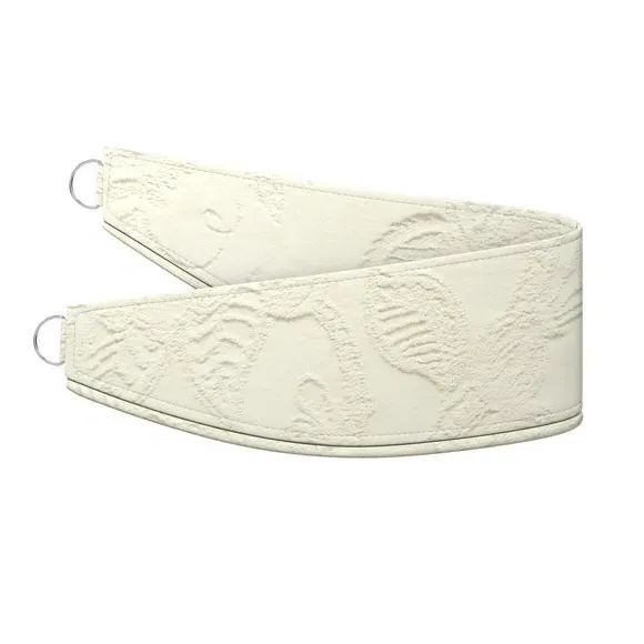 Curtain Tieback with Leaf Trail - Ivory, Cotton