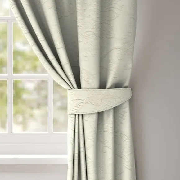 Curtain Tieback with Leaf Trail - Ivory, Cotton